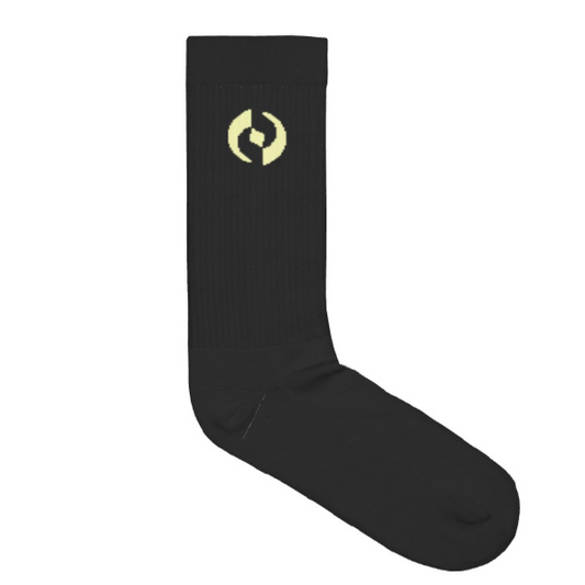 Black Cotton Athletic Crew Socks